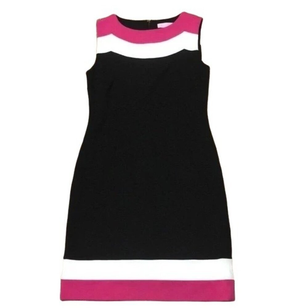 Lilly Pulitzer Sleeveless Black Allaire Colorblock Dress Hidden Back Zip Size XS - Picture 5 of 10